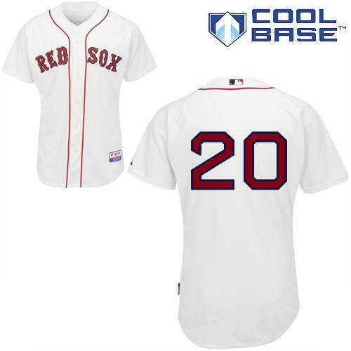 Ryan Lavarnway #20 MLB Jersey-Boston Red Sox Men's Authentic Home White Cool Base Baseball Jersey